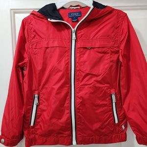 Ralph Lauren Polo Unisex kids red light packable windbreaker jacket, size 5